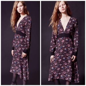 For Love & Lemons | Floral V Neck Midi Dress